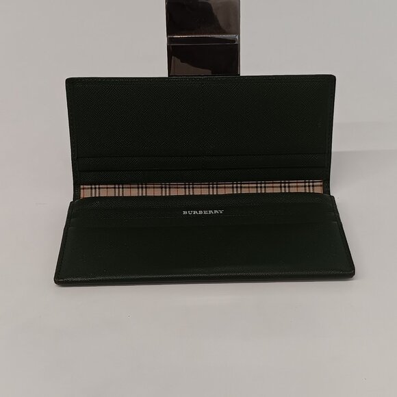 Burberry Vintage Unisex Nova Check Ivy Green Leather Wallet - Picture 5 of 16